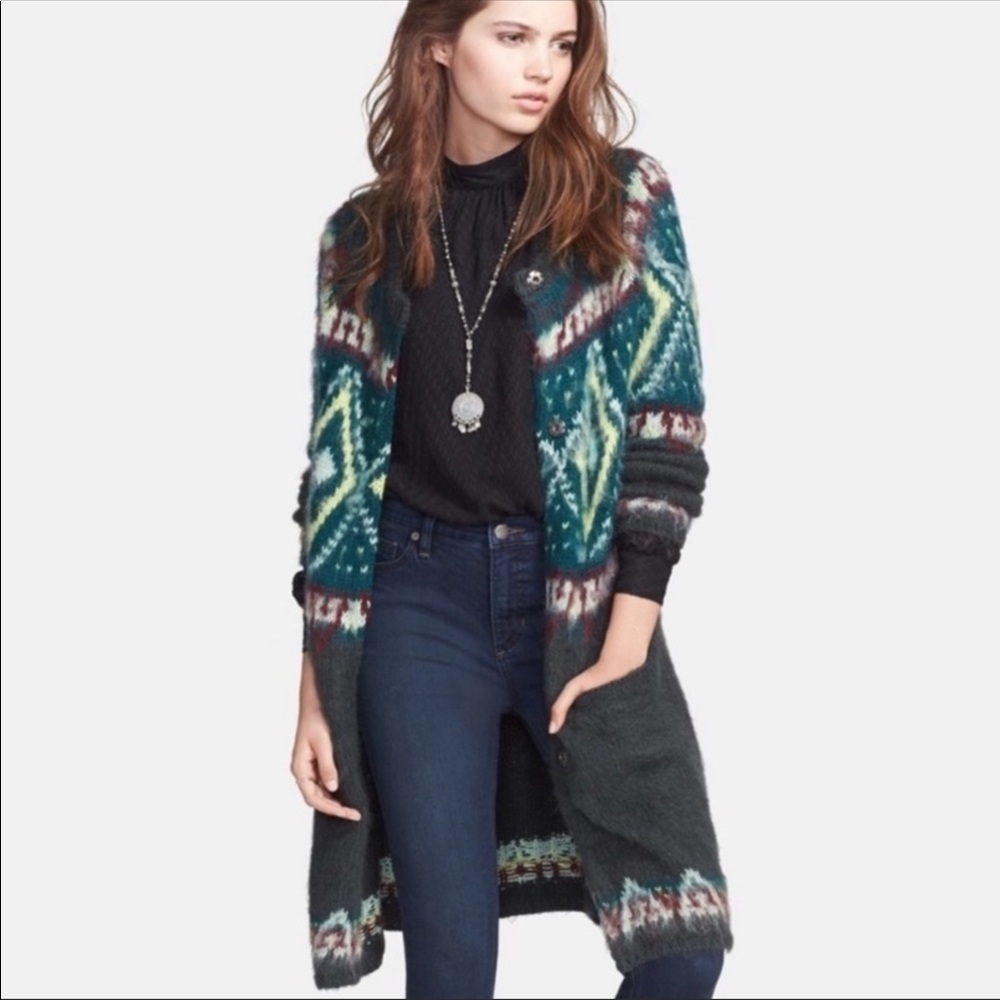 🔥SOLD🔥 Free People 'Frosted' Fair Isle Cardigan - Picture 3 of 12